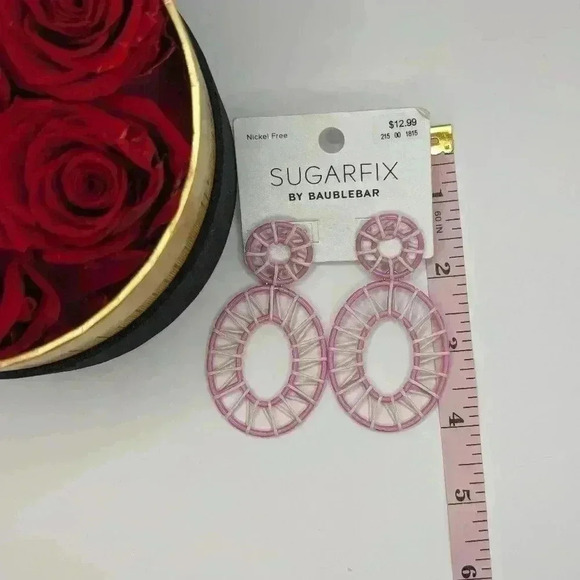 Sugarfix by Bauble bar earrings Barbie pink - flawed - Picture 4 of 4